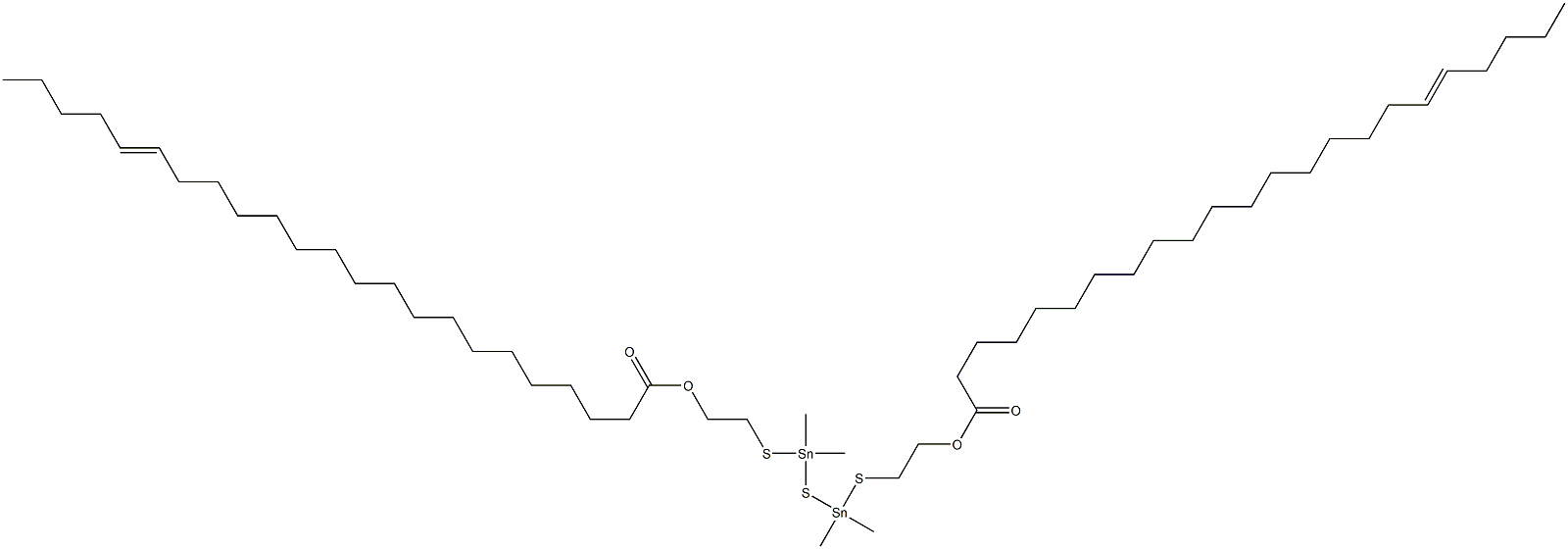 Bis[dimethyl[[2-(17-docosenylcarbonyloxy)ethyl]thio]stannyl] sulfide 구조식 이미지