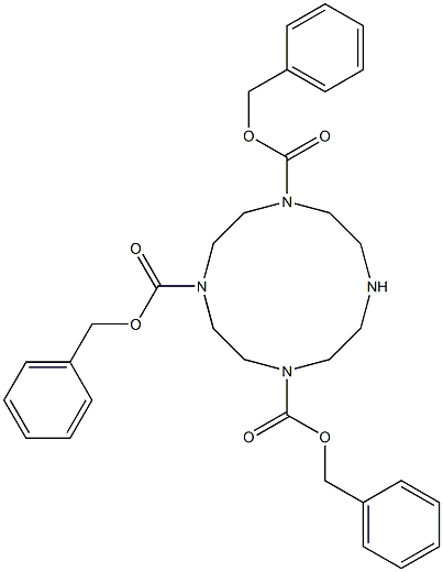 1,4,7-Tris(benzyloxycarbonyl)-1,4,7,10-tetraazacyclododecane Structure