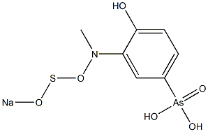 [3-(Sodiooxythiooxymethylamino)-4-hydroxyphenyl]arsonic acid 구조식 이미지