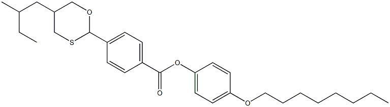 (+)-4-[5-(2-Methylbutyl)-1,3-oxathian-2-yl]benzoic acid 4-octyloxyphenyl ester 구조식 이미지