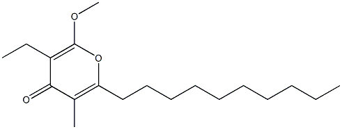 6-Methoxy-3-methyl-5-ethyl-2-decyl-4H-pyran-4-one Structure