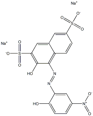 3-Hydroxy-4-[(2-hydroxy-5-nitrophenyl)azo]-2,7-naphthalenedisulfonic acid disodium salt 구조식 이미지