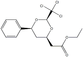 (2S,4R,6S)-2-Trichloromethyl-6-phenyl-1,3-dioxane-4-acetic acid ethyl ester 구조식 이미지