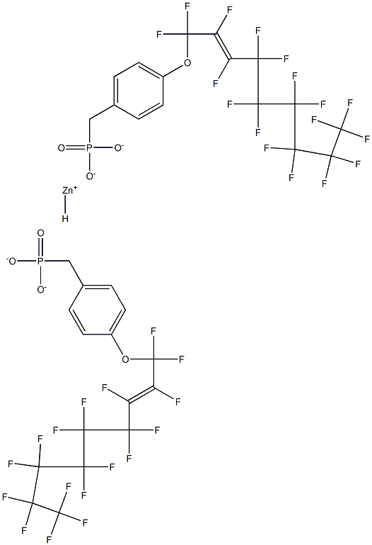 Bis[4-(heptadecafluoro-2-nonenyloxy)benzylphosphonic acid hydrogen]zinc salt Structure