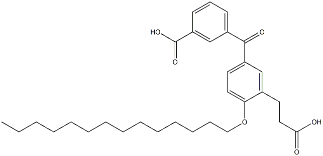 5-(3-Carboxybenzoyl)-2-tetradecyloxybenzenepropanoic acid Structure