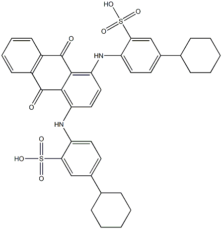 1,4-Bis(4-cyclohexyl-2-sulfoanilino)-9,10-anthraquinone 구조식 이미지