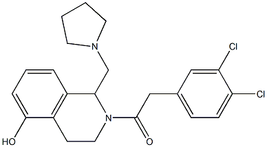 1,2,3,4-Tetrahydro-1-[(pyrrolidin-1-yl)methyl]-2-[(3,4-dichlorophenyl)acetyl]isoquinolin-5-ol 구조식 이미지