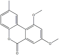 2-Methyl-8,10-dimethoxy-6H-dibenzo[b,d]pyran-6-one 구조식 이미지