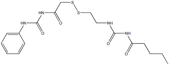 1-Pentanoyl-3-[2-[[(3-phenylureido)carbonylmethyl]dithio]ethyl]urea Structure