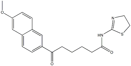 6-Oxo-N-(2-thiazolin-2-yl)-6-[6-methoxy-2-naphtyl]hexanamide 구조식 이미지
