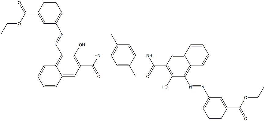 1,4-Bis[1-[[3-(ethoxycarbonyl)phenyl]azo]-2-hydroxy-3-naphthoylamino]-2,5-dimethylbenzene Structure