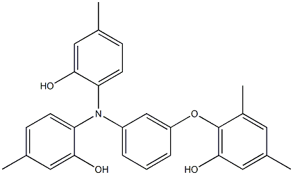 N,N-Bis(2-hydroxy-4-methylphenyl)-3-(6-hydroxy-2,4-dimethylphenoxy)benzenamine 구조식 이미지