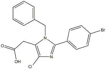 2-(4-Bromophenyl)-1-benzyl-4-chloro-1H-imidazole-5-acetic acid 구조식 이미지