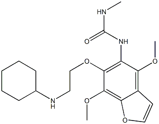 1-[4,7-Dimethoxy-6-[2-(cyclohexylamino)ethoxy]benzofuran-5-yl]-3-methylurea 구조식 이미지