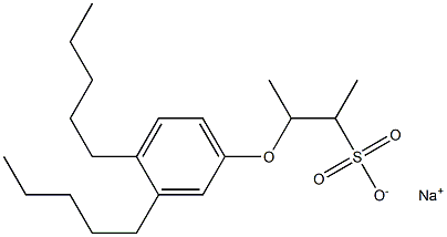 3-(3,4-Dipentylphenoxy)butane-2-sulfonic acid sodium salt Structure