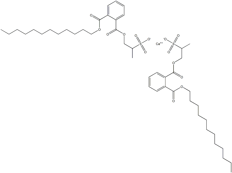 Bis[1-[(2-dodecyloxycarbonylphenyl)carbonyloxy]propane-2-sulfonic acid]calcium salt 구조식 이미지