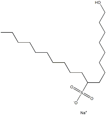 1-Hydroxynonadecane-9-sulfonic acid sodium salt Structure