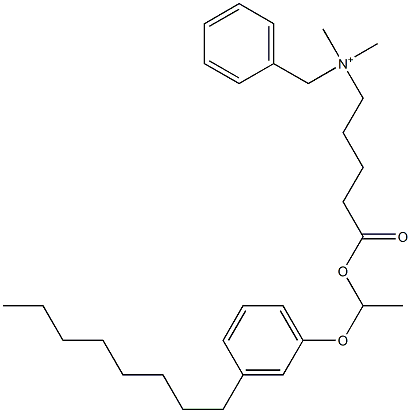 N,N-Dimethyl-N-benzyl-N-[4-[[1-(3-octylphenyloxy)ethyl]oxycarbonyl]butyl]aminium Structure