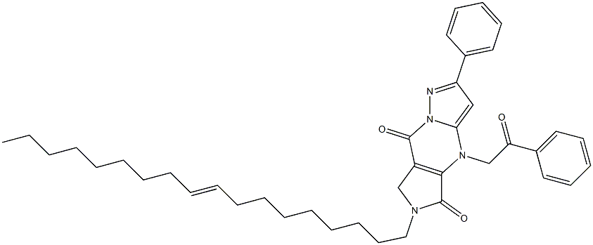 6,7-Dihydro-6-(9-octadecenyl)-4-(2-oxo-2-phenylethyl)-2-phenyl-4H-1,4,6,8a-tetraaza-s-indacene-5,8-dione Structure