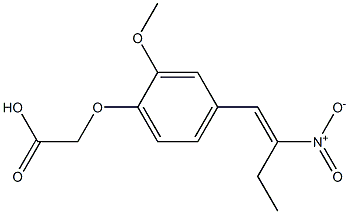 [2-Methoxy-4-(2-ethyl-2-nitroethenyl)phenoxy]acetic acid 구조식 이미지