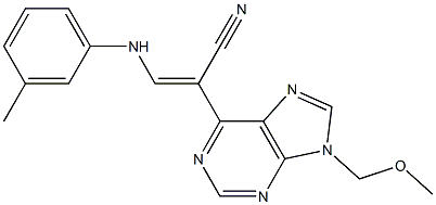 9-(Methoxymethyl)-6-[(Z)-2-(3-methylphenylamino)-1-cyanoethenyl]-9H-purine 구조식 이미지