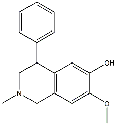 1,2,3,4-Tetrahydro-6-hydroxy-7-methoxy-2-methyl-4-phenylisoquinoline 구조식 이미지