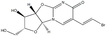 (2R,3R,3aS,9aS)-2,3,3a,9a-Tetrahydro-3-hydroxy-2-(hydroxymethyl)-7-[(E)-2-bromovinyl]-6H-furo[2',3':4,5]oxazolo[3,2-a]pyrimidin-6-one 구조식 이미지