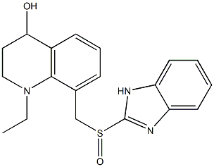 1-Ethyl-1,2,3,4-tetrahydro-4-hydroxy-8-(1H-benzimidazol-2-ylsulfinylmethyl)quinoline 구조식 이미지