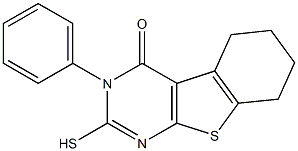 2-Mercapto-3-phenyl-5,6,7,8-tetrahydro[1]benzothieno[2,3-d]pyrimidine-4(3H)-one 구조식 이미지