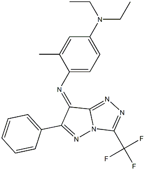 (7Z)-7-[[2-Methyl-4-(diethylamino)phenyl]imino]-6-phenyl-3-(trifluoromethyl)-7H-pyrazolo[5,1-c]-1,2,4-triazole Structure