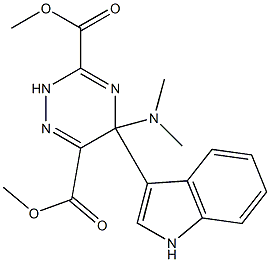 5-(1H-Indol-3-yl)-3-(methoxycarbonyl)-5-(dimethylamino)-6-(methoxycarbonyl)-2,5-dihydro-1,2,4-triazine 구조식 이미지