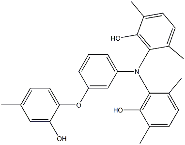 N,N-Bis(6-hydroxy-2,5-dimethylphenyl)-3-(2-hydroxy-4-methylphenoxy)benzenamine 구조식 이미지