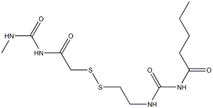 1-Pentanoyl-3-[2-[[(3-methylureido)carbonylmethyl]dithio]ethyl]urea Structure