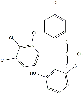 (4-Chlorophenyl)(2-chloro-6-hydroxyphenyl)(3,4-dichloro-2-hydroxyphenyl)methanesulfonic acid 구조식 이미지