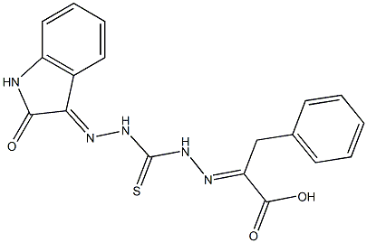 2-[[[2-[(2,3-Dihydro-2-oxo-1H-indol)-3-ylidene]hydrazino]thiocarbonyl]aminoimino]-3-phenylpropanoic acid Structure