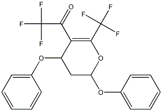 2,4-Bis(phenoxy)-5-(trifluoroacetyl)-6-(trifluoromethyl)-3,4-dihydro-2H-pyran 구조식 이미지