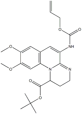 5-(Allyloxycarbonyl)amino-2,3-dihydro-8,9-bismethoxy-1H-pyrimido[1,2-a]quinoline-1-carboxylic acid tert-butyl ester Structure
