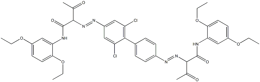 4,4'-Bis[[1-(2,5-diethoxyphenylamino)-1,3-dioxobutan-2-yl]azo]-2,6-dichloro-1,1'-biphenyl Structure