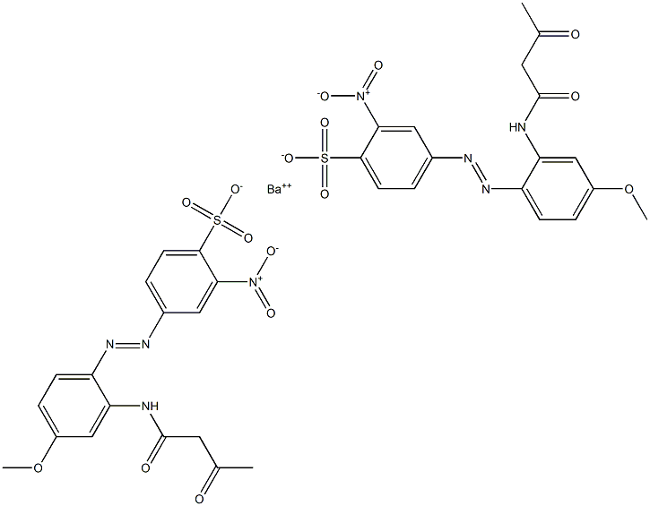 Bis[4-[2-(1,3-dioxobutylamino)-4-methoxyphenylazo]-2-nitrobenzenesulfonic acid]barium salt 구조식 이미지