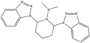 1-(Dimethylamino)-2,6-bis(1H-benzotriazol-1-yl)piperidine Structure