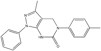 3-Methyl-1-phenyl-5-(p-tolyl)-4,5-dihydro-1H-pyrazolo[3,4-d]pyrimidin-6(7H)-one 구조식 이미지