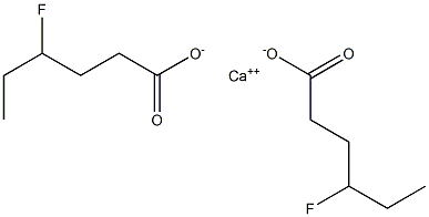 Bis(4-fluorohexanoic acid)calcium salt Structure