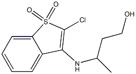 3-[[(2-Chlorobenzo[b]thiophene-1,1-dioxide)-3-yl]amino]-1-butanol 구조식 이미지
