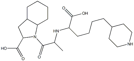 1-[2-[5-(Piperidin-4-yl)-1-carboxypentylamino]propionyl]-octahydro-1H-indole-2-carboxylic acid 구조식 이미지