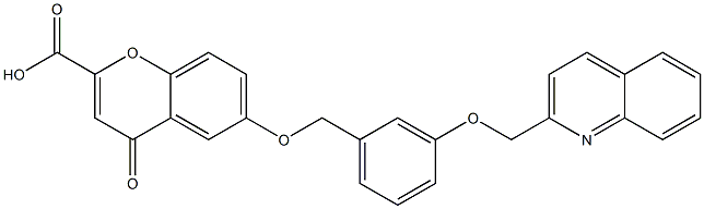 6-[3-[(2-Quinolinyl)methoxy]benzyloxy]-4-oxo-4H-1-benzopyran-2-carboxylic acid 구조식 이미지
