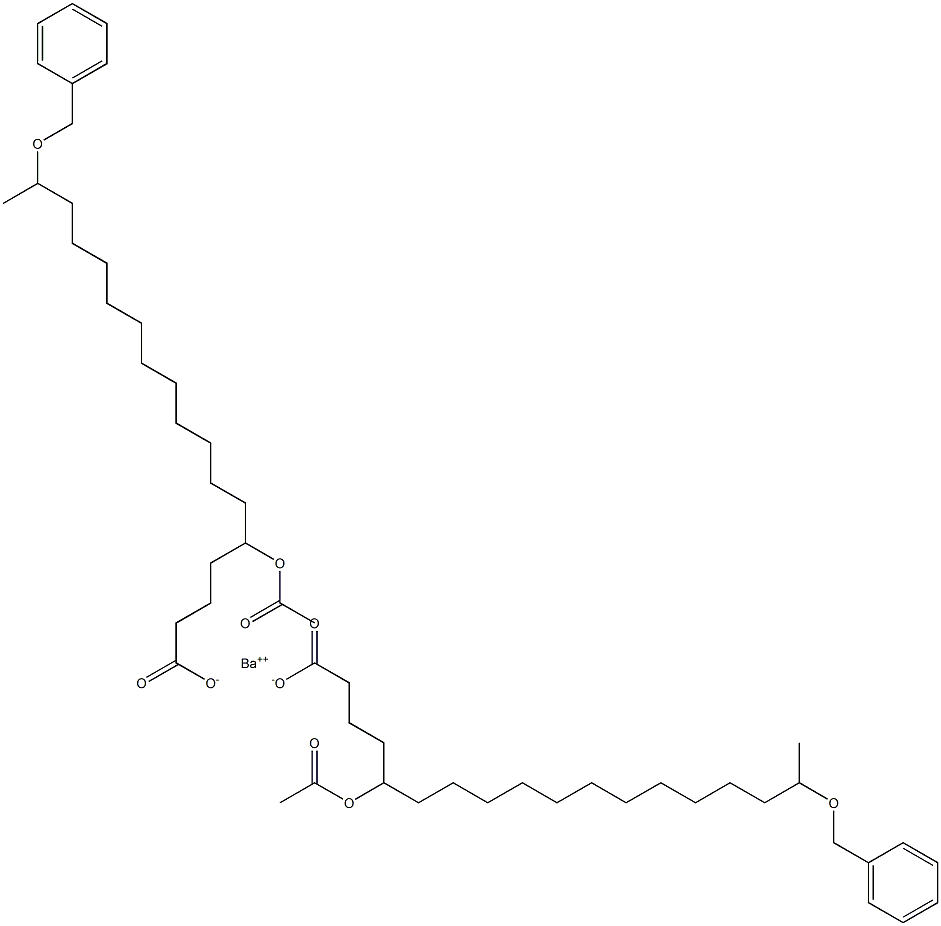 Bis(17-benzyloxy-5-acetyloxystearic acid)barium salt Structure