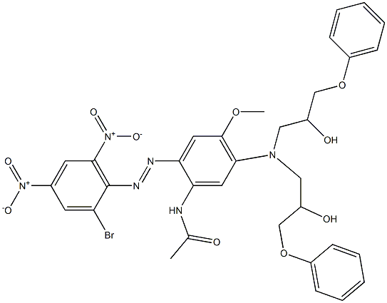 N-[2-(2-Bromo-4,6-dinitrophenylazo)-5-[N,N-bis(2-hydroxy-3-phenoxypropyl)amino]-4-methoxyphenyl]acetamide 구조식 이미지