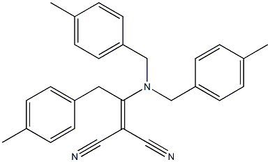 2-[1-Bis(4-methylbenzyl)amino-2-(4-methylphenyl)ethylidene]malononitrile 구조식 이미지