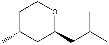 [2S,4R,(+)]-2-Isobutyl-4-methyltetrahydro-2H-pyran Structure