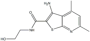 3-Amino-N-(2-hydroxyethyl)-4,6-dimethylthieno[2,3-b]pyridine-2-carboxamide 구조식 이미지